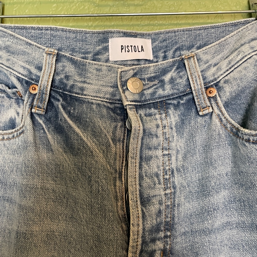 Pistola High Rise Wide Leg Distressed Jeans Size 29 - Picture 3 of 7